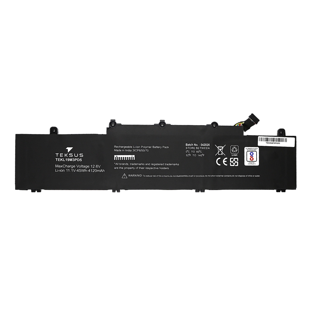 Teksus Laptop Battery Compatible For Lenovo L19M3PD5 3C view 2